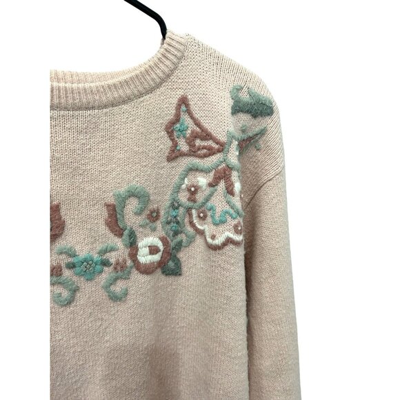 Vintage Alfred Dunner Floral Embroidered Grandma Grannycore Sweater XL Pink - Picture 4 of 8